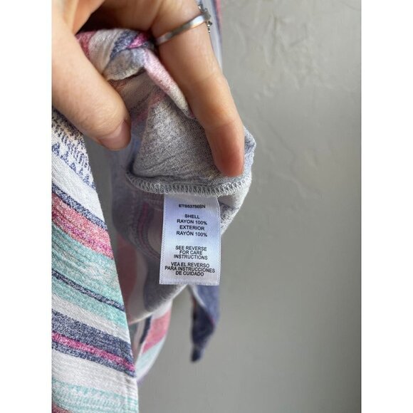 NWOT En Crème Striped Button Up Bohemian Southwestern Print Shirt Size Medium Ca - Picture 13 of 14